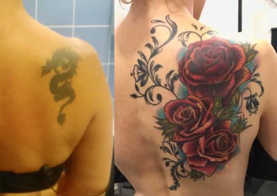 tatuaje rosas | tatuajes cover | Cornelius tattoo Madrid