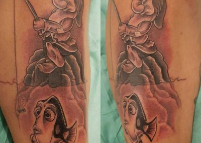 tatuaje gruñón y dori | tatuajes disney