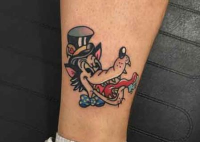 tatuaje lobo | tres cerditos | tatuajes animados | tatuaje en madrid