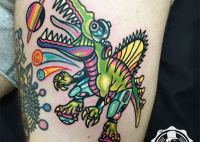 tatuaje dinosaurio | tatuajes divertidos por Raro82