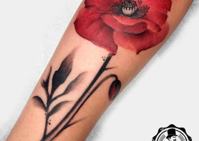 Tatuaje amapola | tatuajes acuarela | tattoo