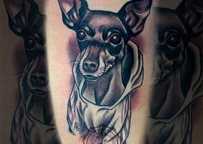 tatuajes en el antebrazo: tatuaje perro | ver tatuajes: Cornelius tattoo