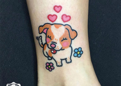 mini tattoo: tatuajes a color | tatuaje perro