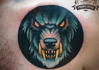 tatuajes a color lobo tattoo madrid