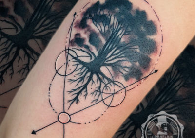 tatuaje geometrico Madrid | árbol