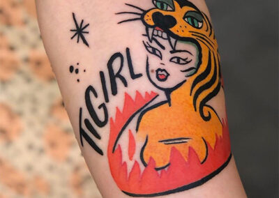 tatuajes pequeños mujer | tigre