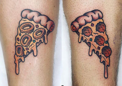 tatuajes old school de pizza