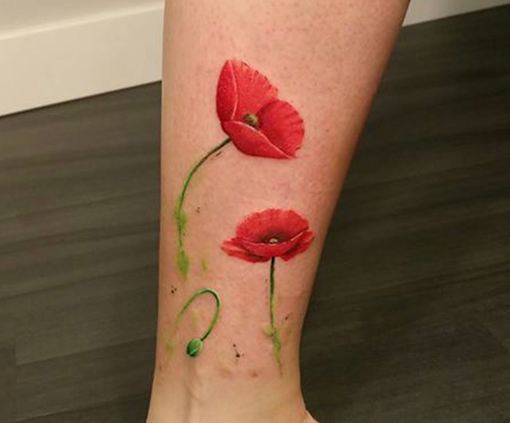 tatuajes acuarela de flores