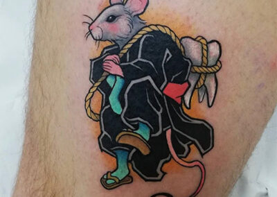 tatuaje neo tradicional ratoncito