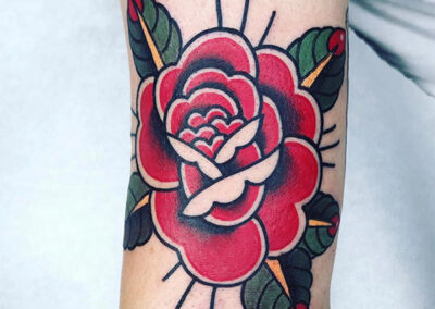 tatuajes old school de una rosa
