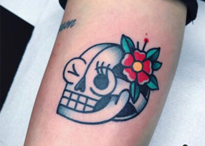 tatuajes old school calavera