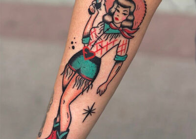 pin up tattoo de vaquera