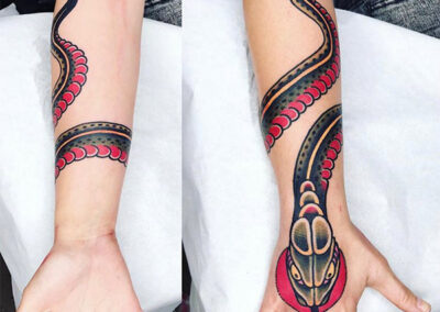 tatuajes old school de serpiente