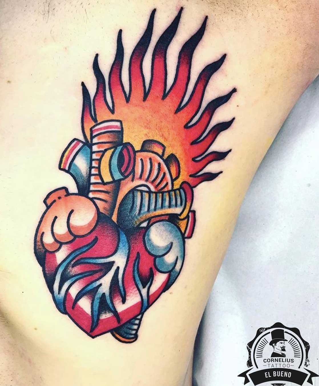 tatuajes old school corazon