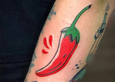 tatuajes a color chile picante