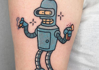 cartoon tattoo bender futurama