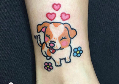 diseño de tatuajes de cartoon tattoo de un perro