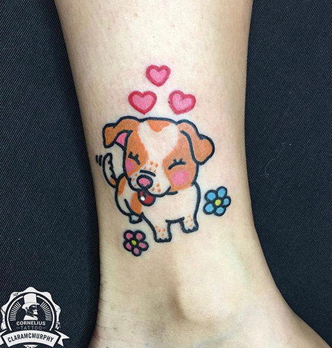 diseño de tatuajes de cartoon tattoo de un perro