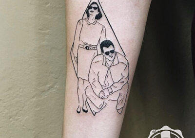 tattoo de familia en linea fina