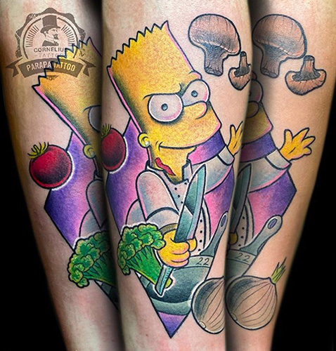 tatuajes new school de Bart Simpson