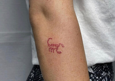 tatuajes minimalistas de un escorpión