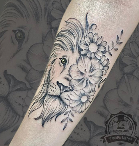 Ideas de tatuajes para parejas león y leona