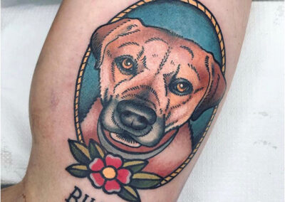 tatuajes old school de un perro