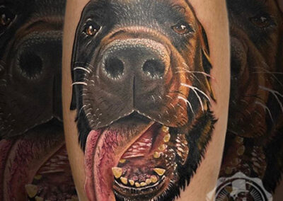 tatuajes hiperrealistas de un perro