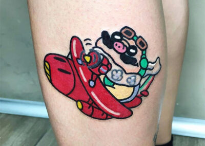 cartoon tattoo para tatuajes en la pierna