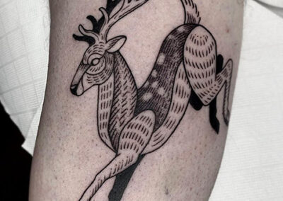 BlackWork tatto de un ciervo