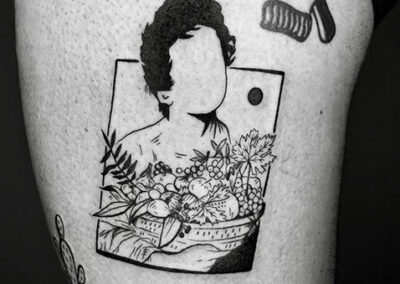 Blackwork tattoo de un retrato