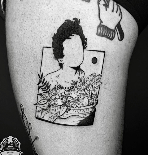 Blackwork tattoo de un retrato