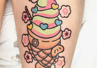 Cartoon tattoo de un helado