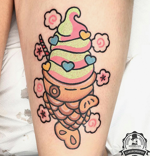 Cartoon tattoo de un helado
