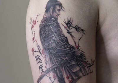 Tatuajes realistas de un Samurai