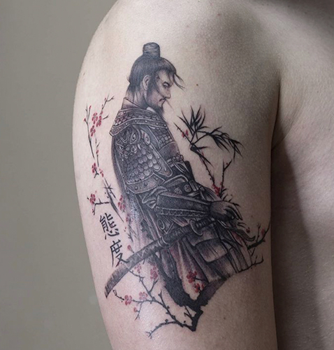 Tatuajes realistas de un Samurai