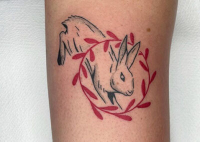 Blackwork tattoo de un conejo