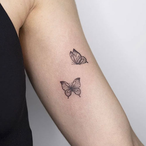 Mini tatuaje de dos mariposas | Mini tattoo | Tatuajes pequeños mujer